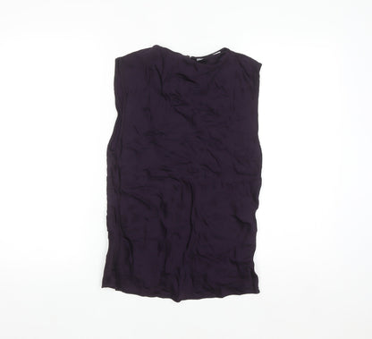 MNG Womens Purple Sleeveless Viscose Blouse Size 8