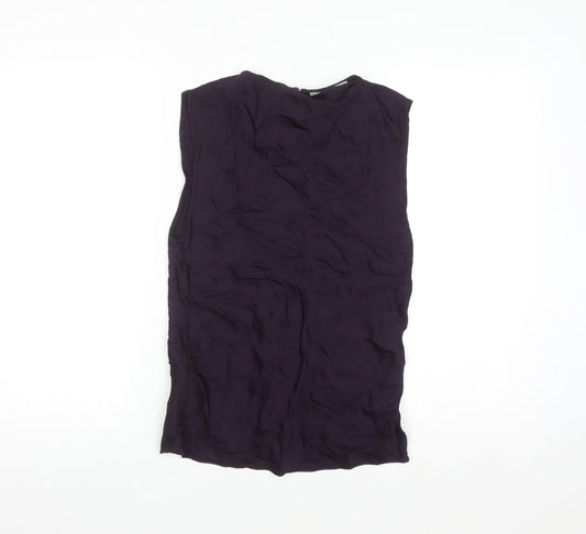 MNG Womens Purple Sleeveless Viscose Blouse Size 8