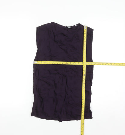 MNG Womens Purple Sleeveless Viscose Blouse Size 8