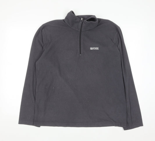 Regatta Mens Grey Fleece 1/4 Zip Pullover Sweatshirt L