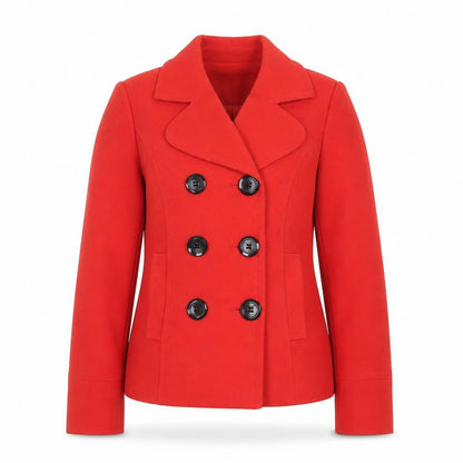 Papaya Women's Red Size 12 Pea Coat Jacket Classic Short