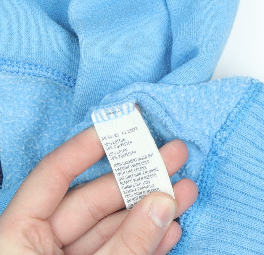 American Eagle Outfitters Women Blue Pullover Hoodie Size M LOVE Print