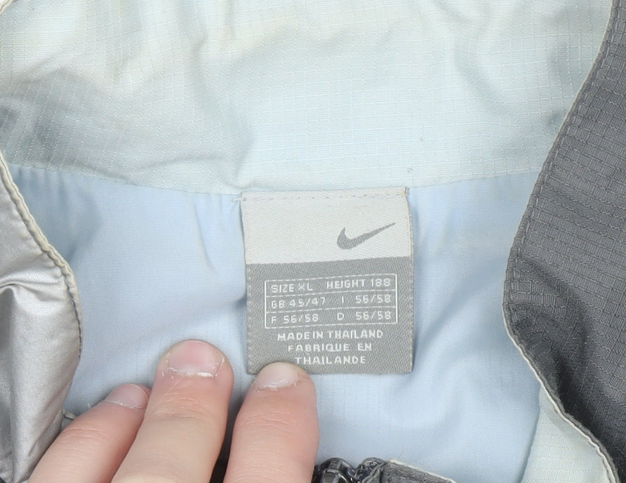 Nike Men's Grey XL Windbreaker Jacket Lightweight Zip Sportswear