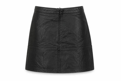 New Look Womens Black Faux Leather Knee Length Pencil Skirt Size 6