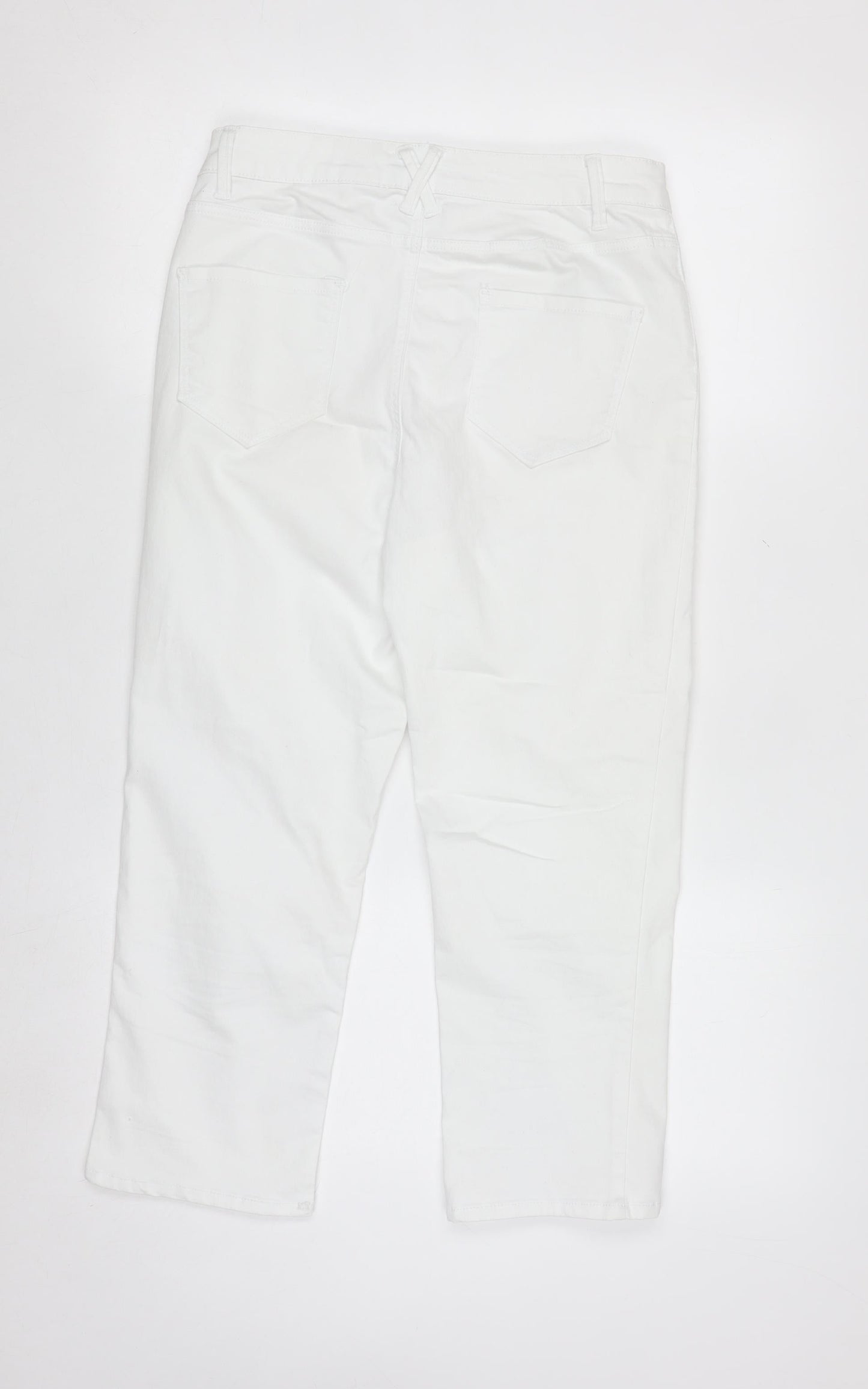 Dunnes Women White Chino Shorts Size 10 Cotton Blend Stretch
