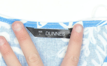 Dunnes Women’s Blue Floral Linen Blend Fit & Flare Dress L