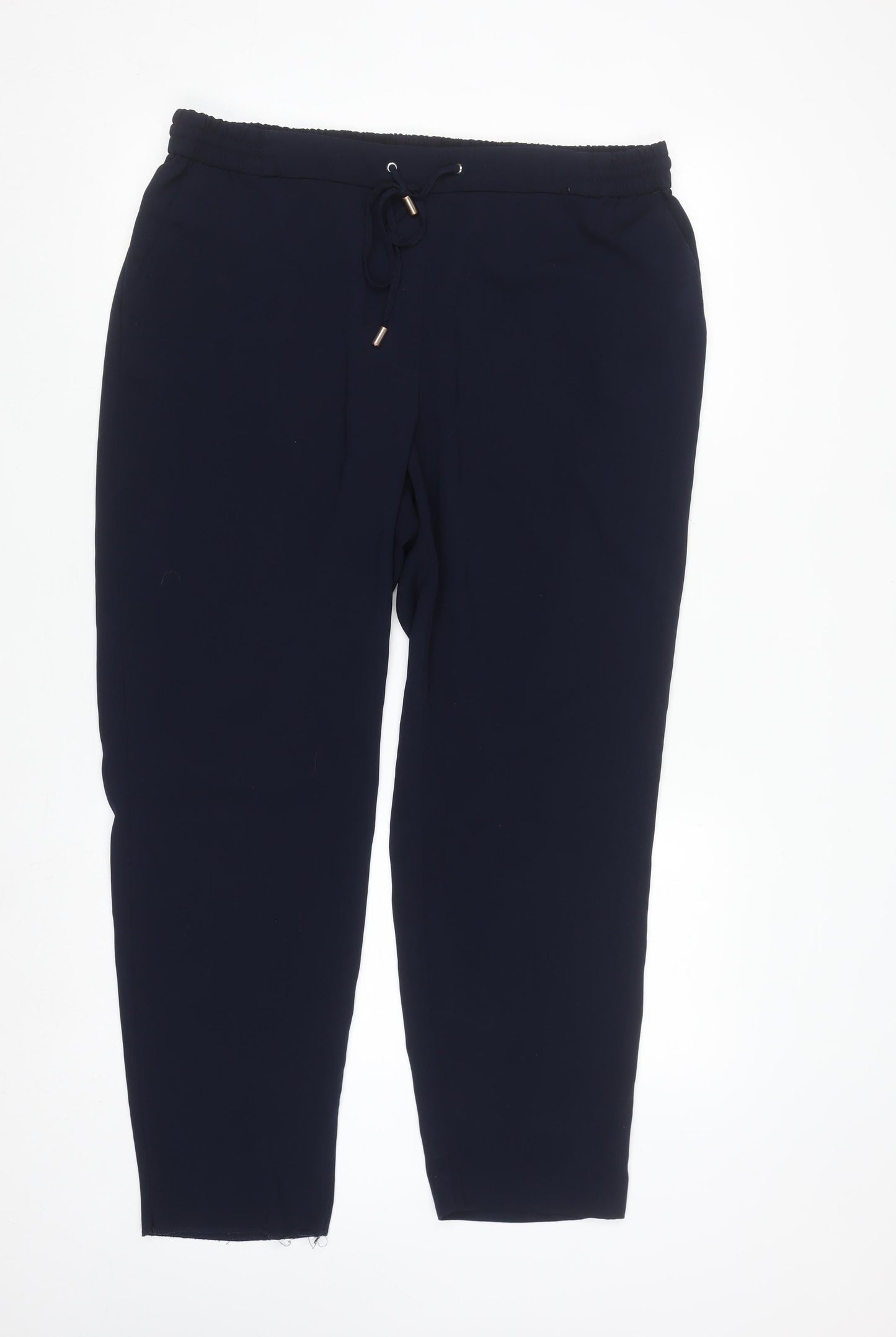Dunnes Stores Women's Black Size 8 Jogger Trousers with Drawstring Waist