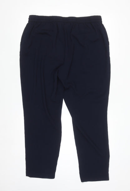 Dunnes Stores Women's Black Size 8 Jogger Trousers with Drawstring Waist