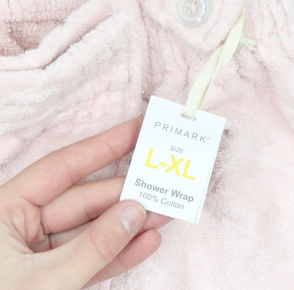 Primark Women Pink 100% Cotton Bathrobe Wrap L