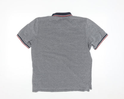 Jack & Jones Men's Grey Cotton Polo Shirt Size M Regular Fit