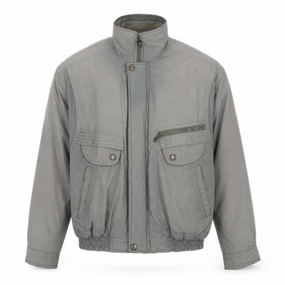 C&A Men's Grey 40 Regular Mid-Length Casual Polyester Cotton Jacket