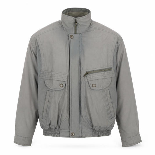 C&A Men's Grey 40 Regular Mid-Length Casual Polyester Cotton Jacket
