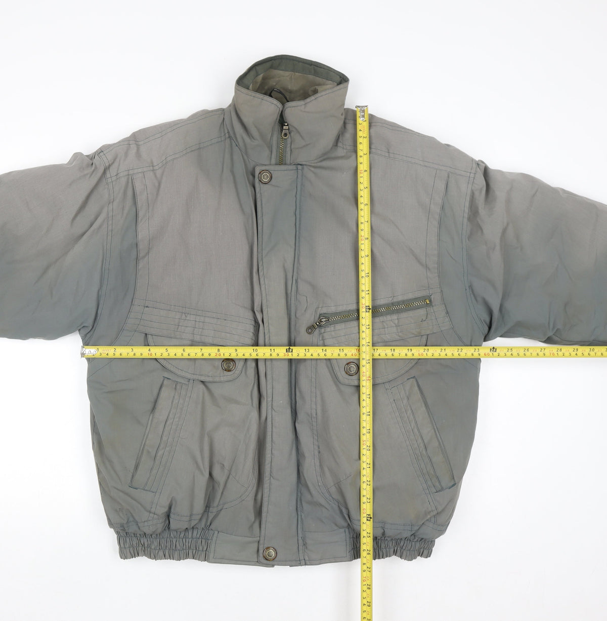 C&A Men's Grey 40 Regular Mid-Length Casual Polyester Cotton Jacket