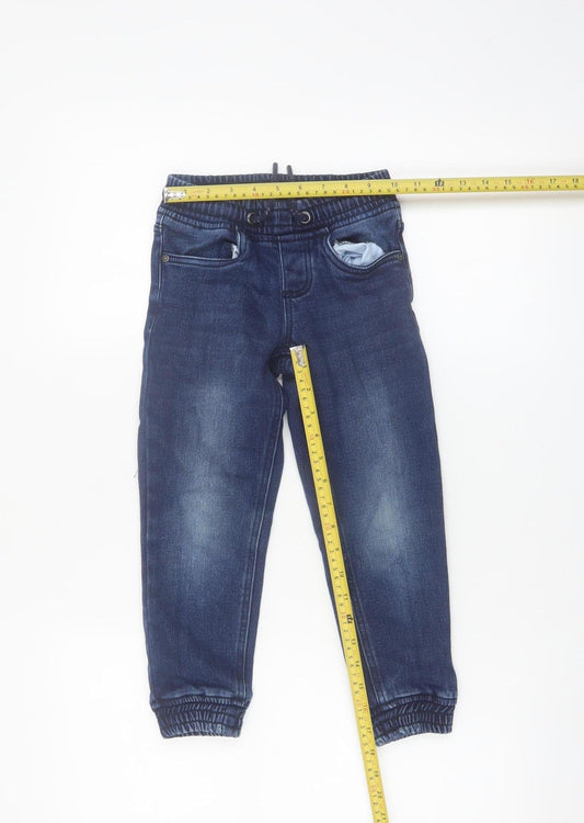 Pepperts Boys Blue Tapered Jeans 6-7 Years Elastic Waist Comfortable Denim