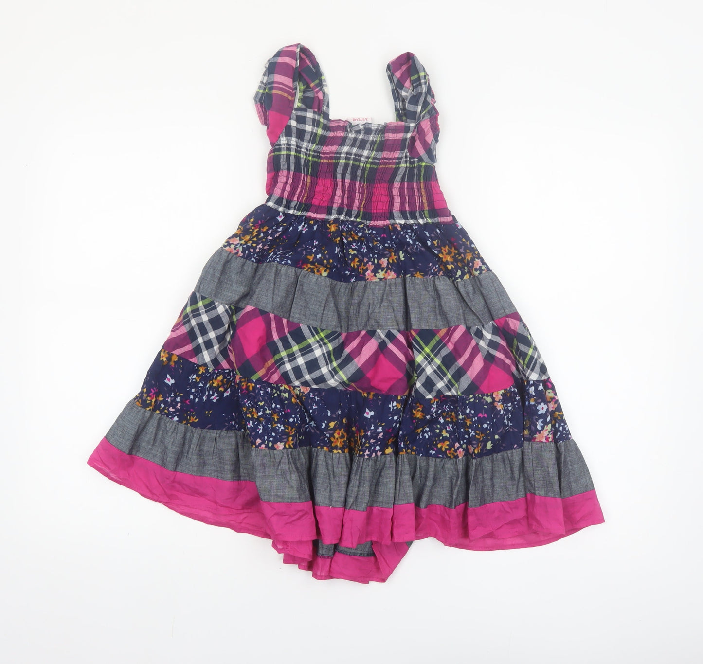 Cutey Couture Girls Multicoloured 2-3 Years A-Line Cotton Check Dress