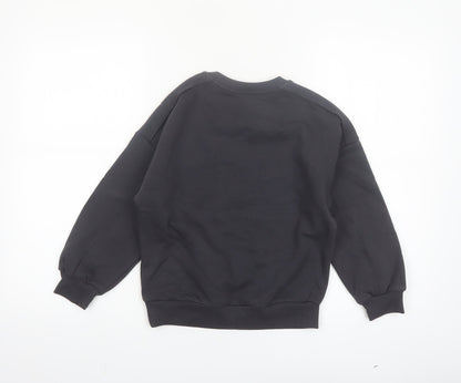 Marks and Spencer Girls Black Wicked Witch Pullover Sweatshirt 7-8 Years