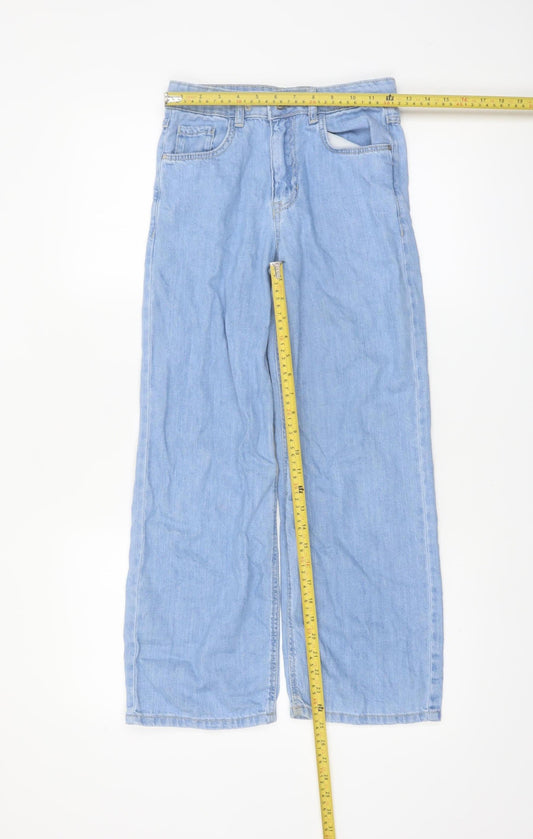 Denim Co. Girls Blue Wide-Leg Jeans 9-10 Years 100% Cotton High Rise