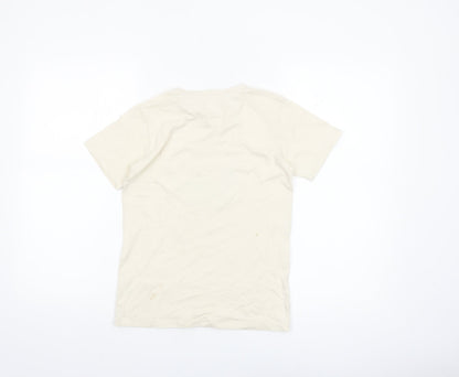 Dunnes Stores Boys Beige Surf Graphic Cotton T-Shirt 8-9 Years