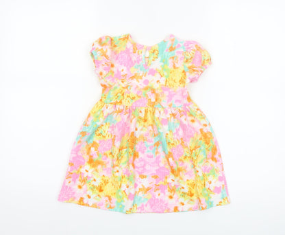 Dunnes Stores Girls Multicoloured Floral A-Line Dress 18-24 Months