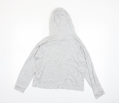 Marks and Spencer Girls Grey Long Sleeve Hooded Pullover Jumper 12-13 Years
