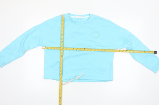 Marks and Spencer Girls Blue 12-13 Years Pullover Sweatshirt with Drawstring