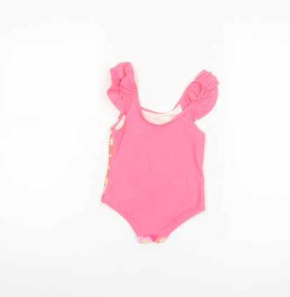 F&F Girls Multicoloured Tie Dye Heart One Piece Swimsuit 4-5 Years