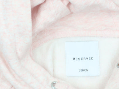Reserved Girls Pink Pullover Hoodie Size 158cm Fleece Cotton Blend