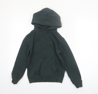 H&M Boys Dark Green Pullover Hoodie Size 9-10 Years Cotton Blend