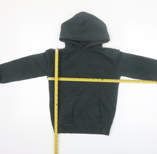 H&M Boys Dark Green Pullover Hoodie Size 9-10 Years Cotton Blend