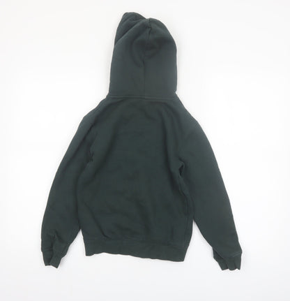 H&M Boys Dark Green Pullover Hoodie Size 9-10 Years Cotton Blend