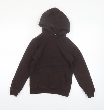 H&M Boys Brown Pullover Hoodie 9-10 Years Soft Cotton Blend Casual