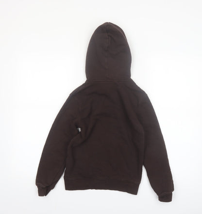 H&M Boys Brown Pullover Hoodie 9-10 Years Soft Cotton Blend Casual