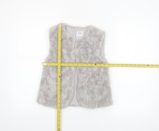 Mayoral Girls Grey Faux Fur Waistcoat Age 9 Years Lined Soft Vest