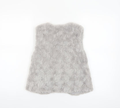 Mayoral Girls Grey Faux Fur Waistcoat Age 9 Years Lined Soft Vest