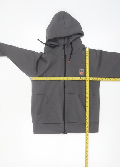 Mago Kids Boys Grey Full Zip Hoodie Size 12 Years Core Logo Lightweight