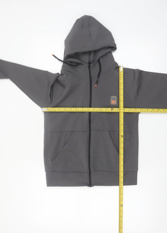 Mago Kids Boys Grey Full Zip Hoodie Size 12 Years Core Logo Lightweight