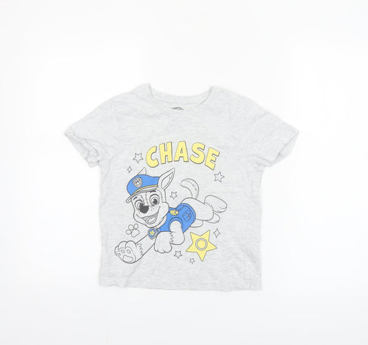 Nickelodeon Boys Grey Chase PAW Patrol T-Shirt 6-7 Years Short Sleeve