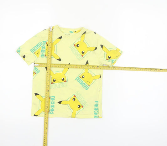 Primark Boys Yellow Pokémon Pikachu Graphic Cotton T-Shirt 7 Years