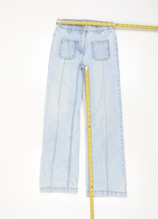 Dunnes Stores Girls Light Blue Wide-Leg Jeans 25in Waist Denim Summer Casual