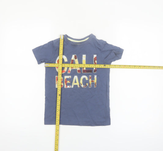 Primark Boys Blue CALI BEACH Short Sleeve Cotton T-Shirt 6-7 Years
