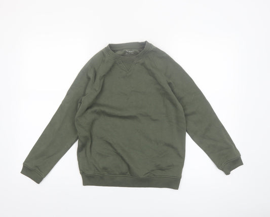 Primark Boys Green 10-11 Years Crew Neck Pullover Sweatshirt