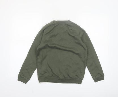 Primark Boys Green 10-11 Years Crew Neck Pullover Sweatshirt