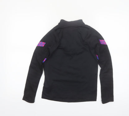 Nike Boys Black Barcelona Dri-FIT 1/4 Zip Long Sleeve Football Top S