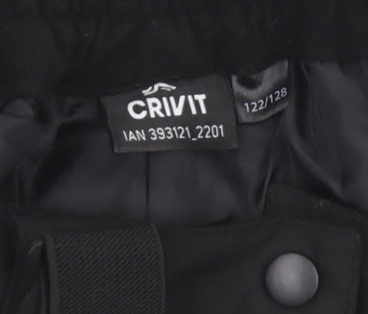 Crivit Boys Black 6-7 Years Waterproof Insulated Snow Pants Ski Trousers