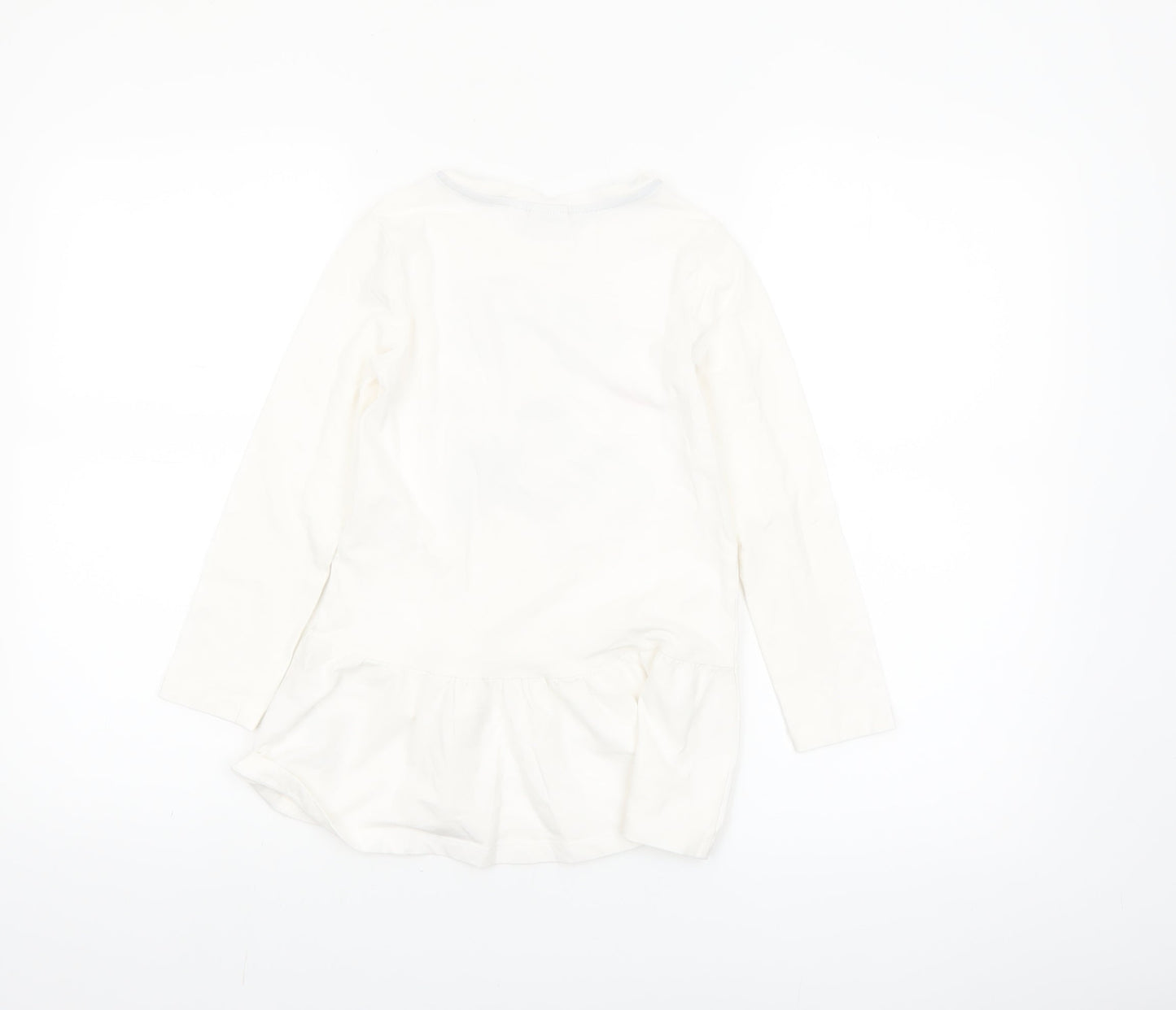 Blukids Girls Ivory Graphic T-Shirt Dress 5-6 Years Long Sleeve Cotton