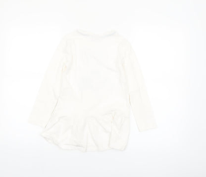 Blukids Girls Ivory Graphic T-Shirt Dress 5-6 Years Long Sleeve Cotton
