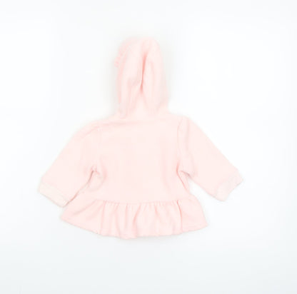 GAP Baby Girls Pink Hooded Full Zip Fleece Jacket 3-6 Months