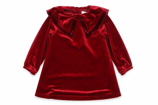 Leigh Tucker Willow Girls Red Velvet Bow Dress 18-24 Months Party Wear