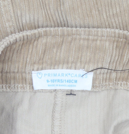 Primark Girls Beige Corduroy A-Line Skirt 9-10 Years with Pockets