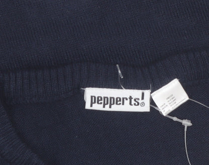 Pepperts Boys Navy Christmas Reindeer Tree Pullover Jumper 146/152 (11-12 Years)